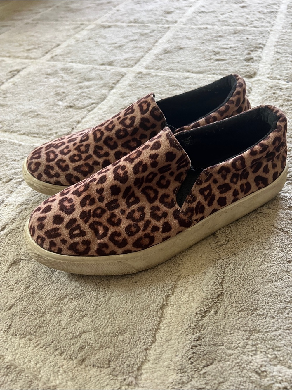 Soda Leopard Print Slip-On Sneakers in Brown and Black